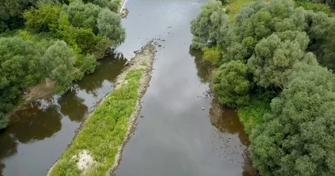 View from the top of the mini hydro station in the village Stock Footage 106324701