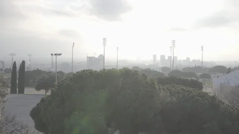 View from the top of Montjuic Video stock 124804762