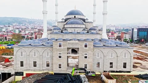 View from the top of the mosque. mosque in the center of the city of istanbul. Stock Footage 277157386