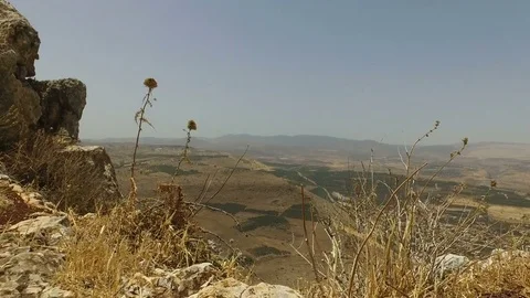 View From on Top Mount Arbel of Israel Stock Footage 77615234