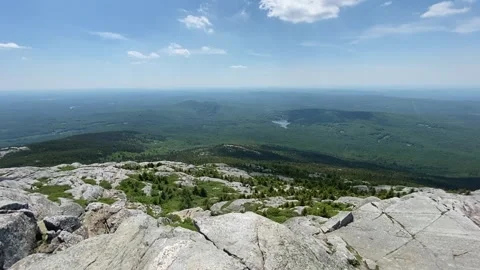 View from the top of Mount Monadnock, New Hampshire. Spring 2021 Stock Footage 243037794
