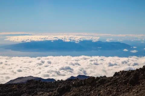 View from the top of Mount Teide Volcano Stock Photos