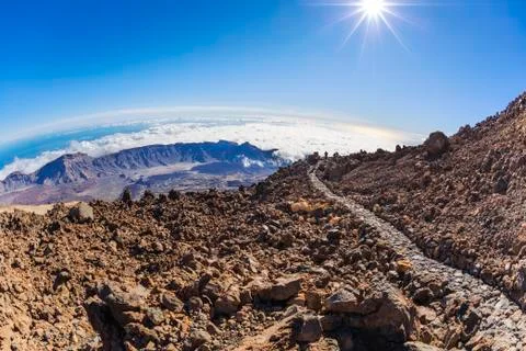 View from the top of Mount Teide Volcano Stock Photos