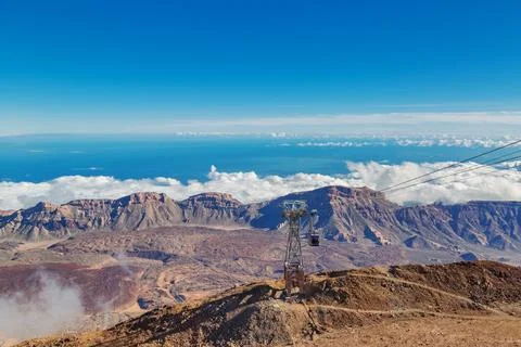 View from the top of Mount Teide Volcano Stock Photos