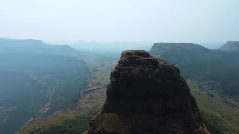View of the top of mountain with drone camera. head of mountain. Stock Footage 286728768