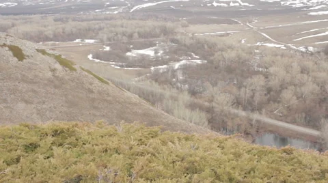 View from the top of the mountain on the highway Stock Footage 62068821