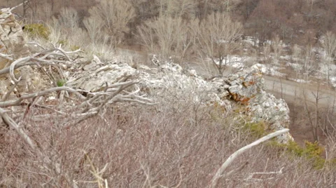 View from the top of the mountain on the highway Stock Footage 62074898