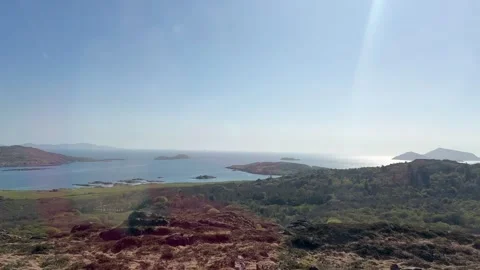 View from the top of mountain, ring of kerry, farraniaragh, ireland Stock Footage 315435201