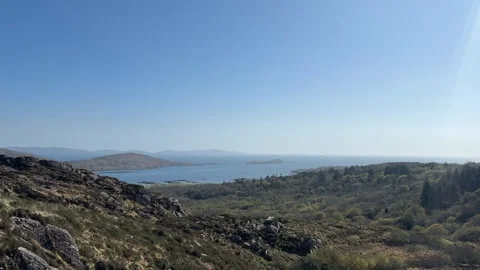 View from the top of mountain, ring of kerry, farraniaragh, ireland Stock Footage 315435203