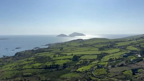 View from the top of mountain, ring of kerry, farraniaragh, ireland. Stock Footage 315435213