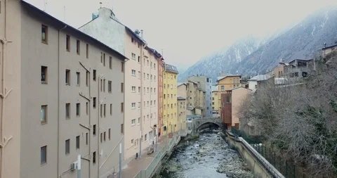 View from the top of the mountain town of Andora la Vela, Catalonia, mountain Stock Footage 101318817
