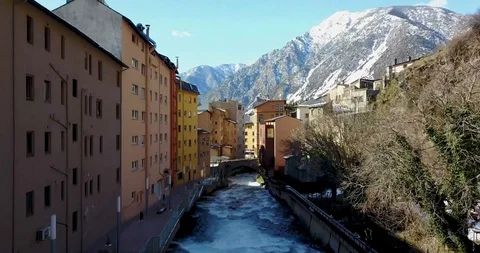 View from the top of the mountain town of Andora la Vela, Catalonia, mountain Stock Footage 101318885