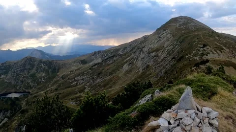 View from the top of the mountains Stock Footage 145857789