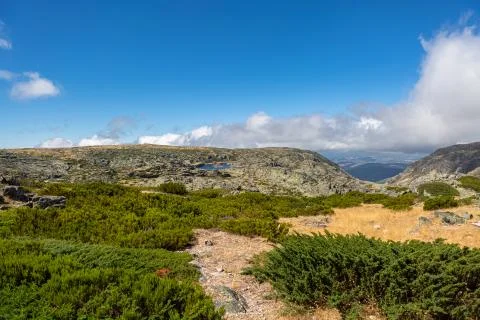 View from the top of the mountains of the Serra da Estrela natural park Stock Photos