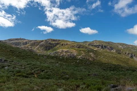 View from the top of the mountains of the Serra da Estrela natural park Stock Photos