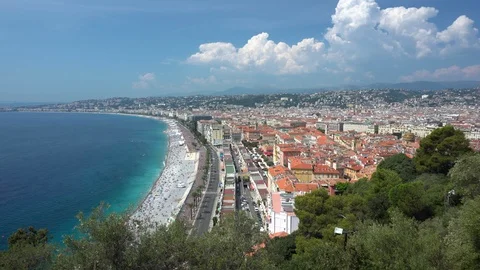 View from the top on Promenade in Nice Stock Footage 112212708