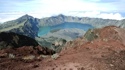 View from the top of rinjani Stock Footage 307790112