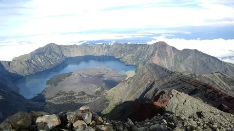 View from the top of rinjani Stock Footage 307790121