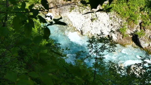 View from top to the river rapids 스톡 동영상 110811872
