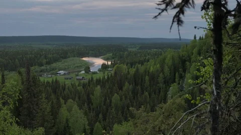 View from top of rock to ridge at sunset Stock Footage 73311233
