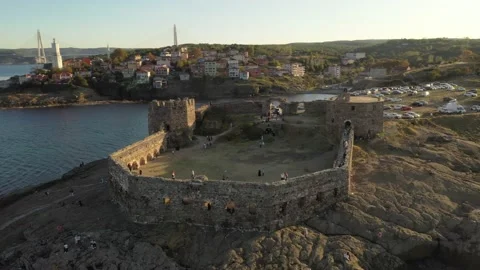 The view from the top of Rumeli lantern castle Stock Footage 148562715