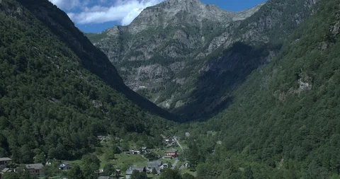 View from the top of Saint Gotthard Village Wassen Canton of  Switzerland. Stock Footage 121007403