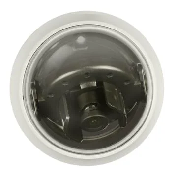 View from top of security camera for guarding under transparent protective co Stock Photos