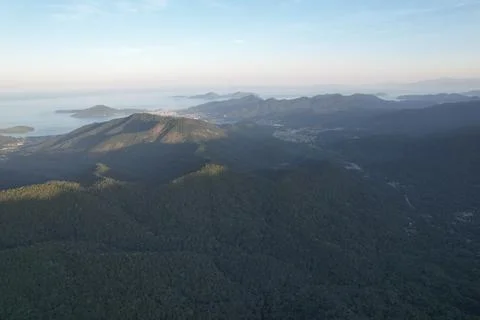 View from the top of the serra do mar, in the section where there is the road Stock Photos