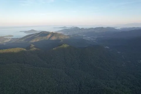 View from the top of the serra do mar, in the section where there is the road Stock Photos
