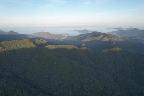View from the top of the serra do mar, in the section where there is the road Stock Photos