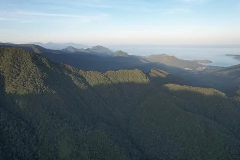 View from the top of the serra do mar, in the section where there is the road Stock Photos