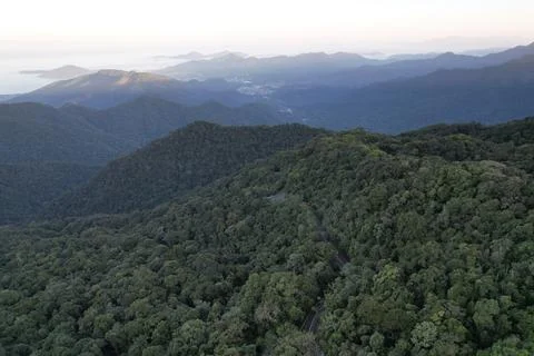 View from the top of the serra do mar, in the section where there is the road Stock Photos