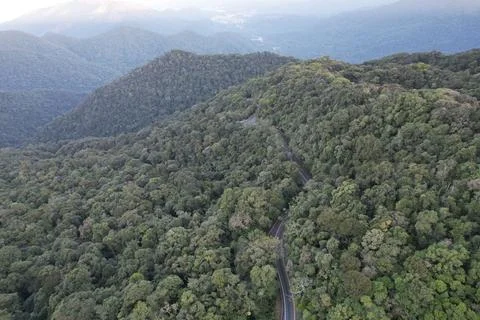 View from the top of the serra do mar, in the section where there is the road Stock Photos