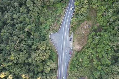 View from the top of the serra do mar, in the section where there is the road Stock Photos