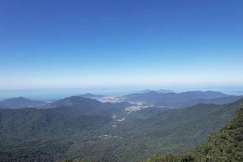 View from the top of the serra do mar, in the section where there is the road Stock Photos