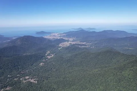 View from the top of the serra do mar, in the section where there is the road Stock Photos