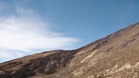 View of the top of snowed volcano El Teide Stock Footage 170254658