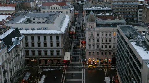 View from the top of St.Stephan's Basilica to the square, Budapest, Hungary Stock Footage 101381258