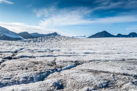View from top surface of a Glacier Stock Photos