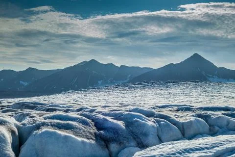 View from top surface of a Glacier Stock Photos