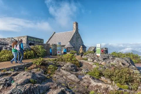 View on top of Table mountain in Cape Town Stock Photos