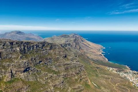 View from top of Table Mountain in Cape Town Stock Photos