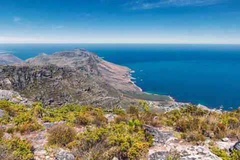 View from top of Table Mountain in Cape Town Stock Photos