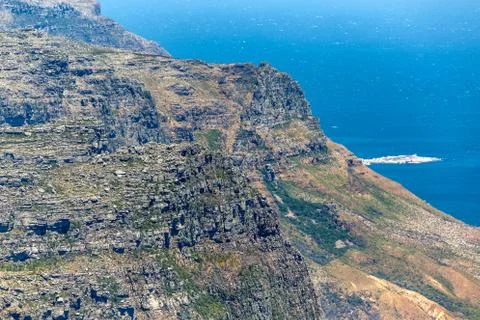 View from top of Table Mountain in Cape Town Stock Photos