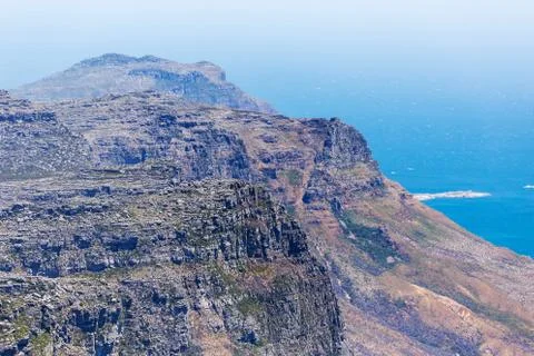 View from top of Table Mountain in Cape Town Stock Photos