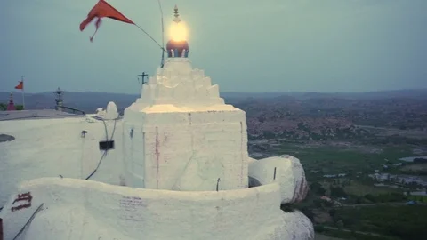 View from the top of temple with full view of village downhill. Stock Footage 92899504