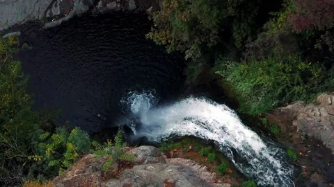 View from the top of the waterfall Stockbeeldmateriaal 148110090