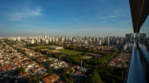 View from the top of the window. Stock Photos