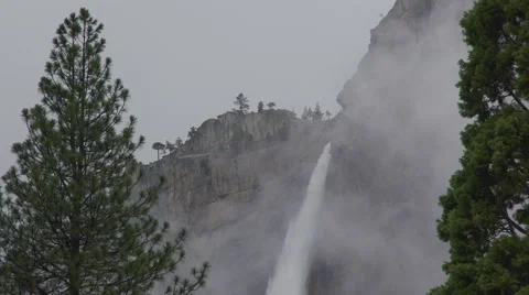 View of top of Yosemite Falls Stock Footage 62627228