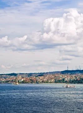 A view from topkapi palace towards the maiden tower Stock Photos